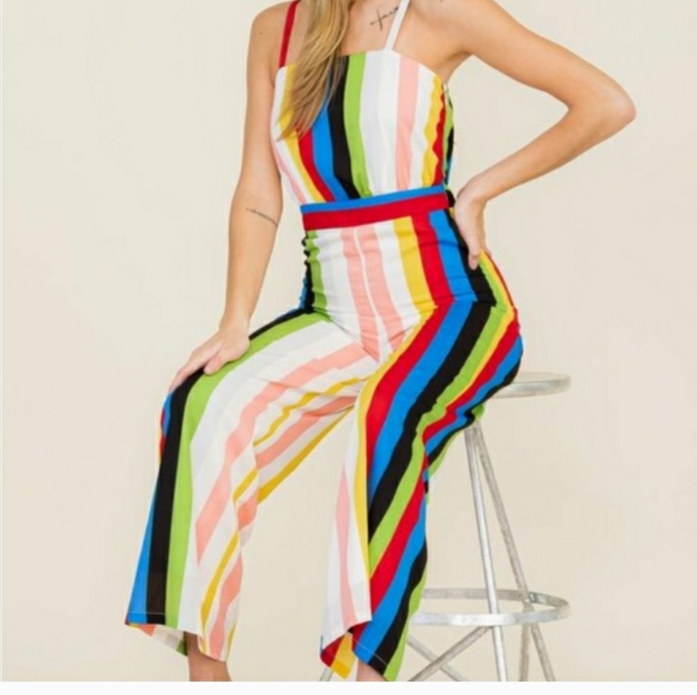 Ambition Multi striped jumpsuit - Picture 8 of 8